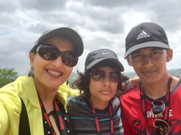 Madhuri Dixit, Arin Nene and Ryan Nene